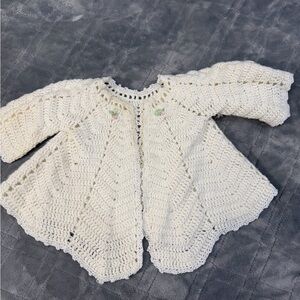 Cozy Cream Crochet Kids Jacket